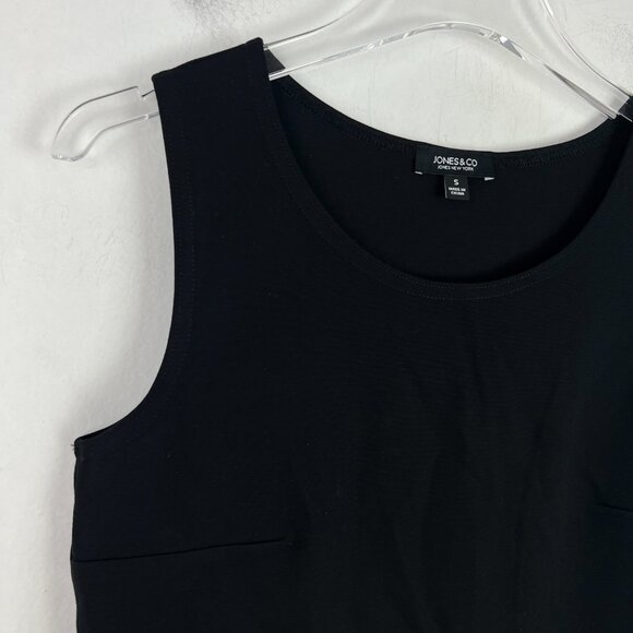 NWT Jones & Co New York Sleeveless Faux Crossover Hem Top Black Size Small S NEW - Picture 2 of 10